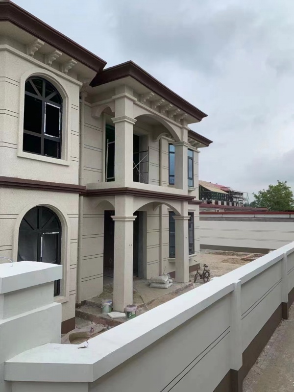 平谷家庭二層樓外墻水包砂裝修案例